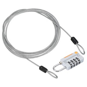 Unique Bargains Locker Luggage Bike 4 Digit Combination Lock with Security Cable Set - 1 of 4