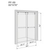 Semi-Frameless Double Sliding Shower Glass Door, 60‘ W x 76’ H, 3/8’ (10 mm) Matte Black Finish - 2 of 4