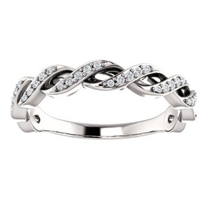 Pompeii3 1/8ct Diamond Infinity Wedding Ring Womens Stackable Wedding Band 14k White Gold - 1 of 4