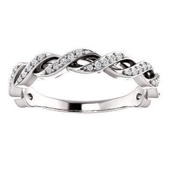 Pompeii3 1/8ct Diamond Infinity Wedding Ring Womens Stackable Wedding Band 14k White Gold
