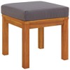 vidaXL Patio Stools with Cushions 2 pcs 15.7"x15.7"x16.5" Solid Wood Acacia - 3 of 4