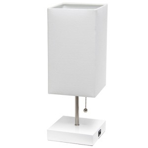 Petite Stick Lamp with USB Charging Port and Fabric Shade - Simple Designs - 1 of 4