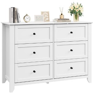 6 Drawer Dresser for Bedroom, Dresser with Deep Drawers & Metal Knobs, Modern Wooden Chests of Drawers - 1 of 4