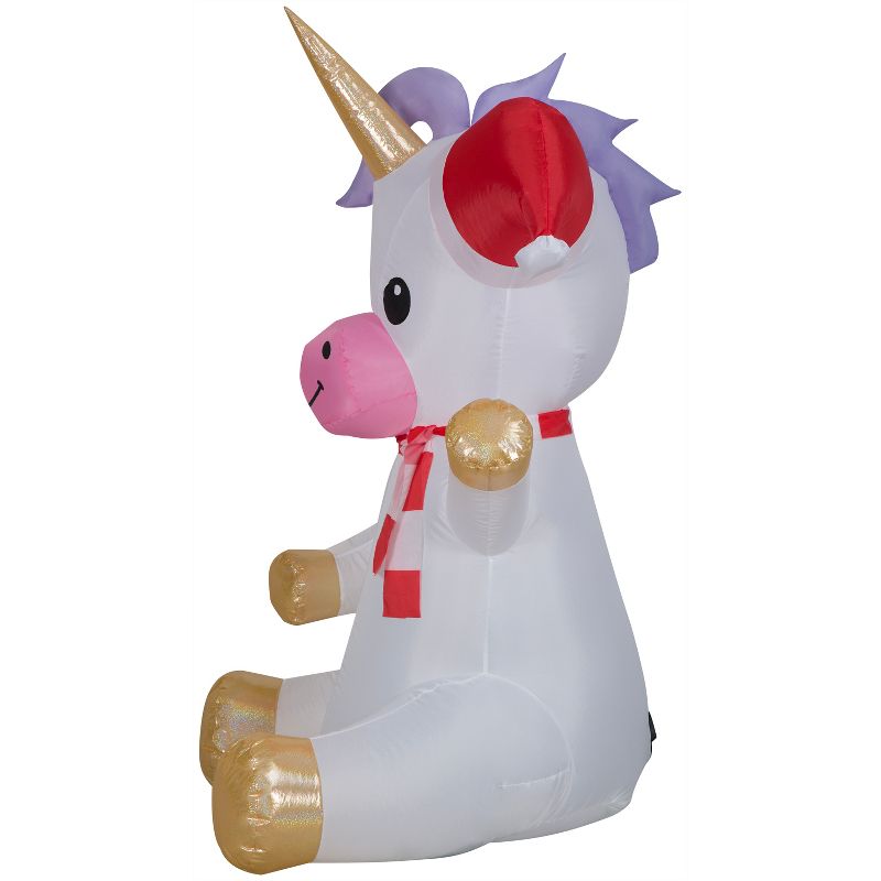 Gemmy Christmas Inflatable Unicorn, 4.5 ft Tall, Multi, 3 of 7