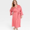 Women's Luxury Collection Shadow Striped Long Satin Robe - Auden™ - 3 of 3