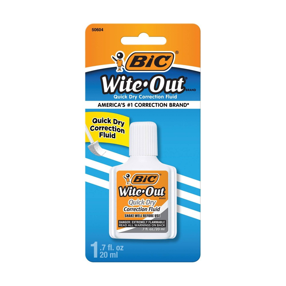 BIC 1pk Wite-Out Correction Fluid White: Back to School Supplies for Students & Teachers
