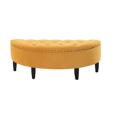 Caspar Storage Bench with Solid wood Legs  | ARTFUL LIVING DESIGN