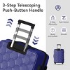 Syemin Luggage 3-Piece Luggage Set Travel Lightweight Suitcases with Rolling Wheels TSA lock Carry on Luggage 20"/24"/28", Blue, 20.08"*11.81"*30.12" - 2 of 4