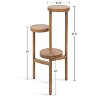 Kate and Laurel Fitley Round Wood Plant Stand, 16x16x35, Natural - 4 of 4