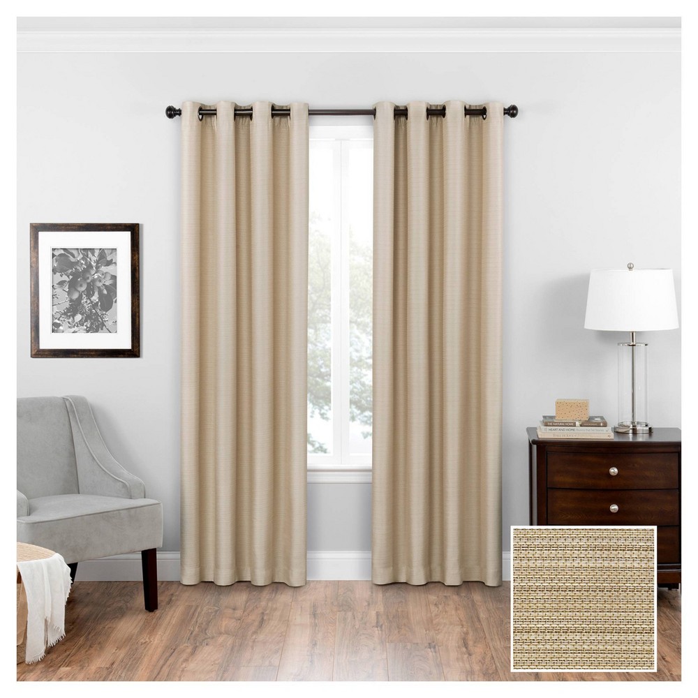 Photos - Curtains & Drapes Eclipse 63"x52" Bryson Thermaweave Blackout Curtain Panel Latte  