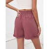 Garvee Womens High Waist Shorts with Deep Pocket Drawstring Linen Texture Casual Shorts for Women Summer Athletic Shorts - 2 of 4