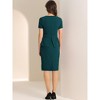 INSPIRE CHIC Women's Crew Neck Short Sleeve Business Elegant Office Peplum Sheath Dresses - 4 of 4