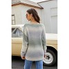 Womens Fall Sweater Waffle Knit Trendy Gradient Sweater with Round Neck Long Sleeve Casual Fit Below Hip Cozy Long Sweater Netted Stitch Knitwear - 2 of 4