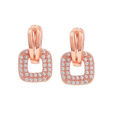 SOHI Women's Rose Gold The Charm Huggie Hoop Earrings