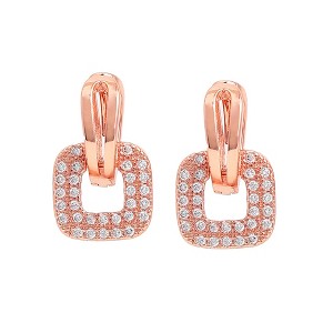 SOHI Women's Rose Gold The Charm Huggie Hoop Earrings - 1 of 4