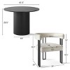 5-Piece Round Dining Table Set, Modern Pedestal Table and Upholstered Fabric Dining Chairs with Metal Legs, Kitchen Dining Set for 4-Maison Boucle - 3 of 4