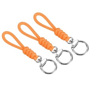 Unique Bargains Braided Wrist Polyester Keychain Wallets ID Card Lanyard with Hook 3 Pcs - 1 of 4