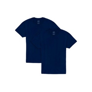 Fruit Of The Loom Mens Eversoft Short Sleeve Crew T-Shirt 2 Pack, L, J Navy - 1 of 3