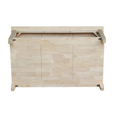 Solano Traditional Solid Wood Rectangular Coffee Table, Unfinished