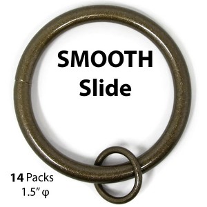 1 1-2 inch Metal Curtain Rings with Eyelets - 8 Finishes - 1 of 4