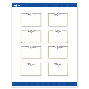 Avery 2" x 3" Labels, Gold & Navy Border with Florals, 80 ct - 1 of 4