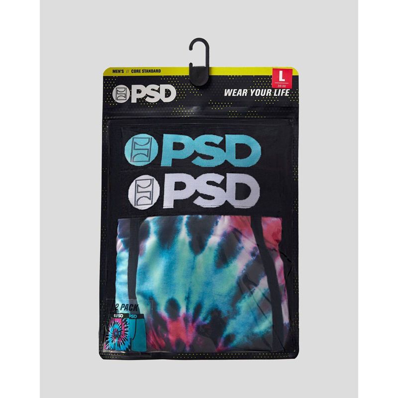 PSD Men&#39;s Tie-Dye Boxer Briefs 2pk - Pink/Navy Blue/Light Aqua Blue, 4 of 4