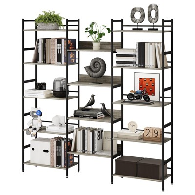5 Tier Book Shelf,Open Large Metal Frame Display Shelves,Industrial Bookshelves and Bookcases with Metal Frame