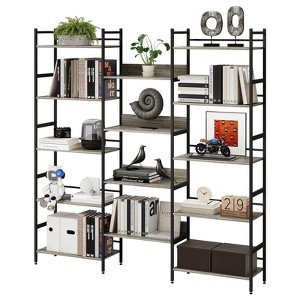 5 Tier Book Shelf,Open Large Metal Frame Display Shelves,Industrial Bookshelves and Bookcases with Metal Frame - 1 of 4