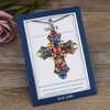 Anna-Kaci Colorful Stained Glass Rhinestone Cross Pendant Necklace Gift Message Card & Envelope Faith Jewelry Gifts - 3 of 4