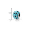 Black Bow Jewelry Lt. Blue/White/Black Murano Glass & Sterling Silver Bead Charm, 14mm - 3 of 4