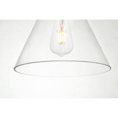 Destry Black and Clear Glass Pendant Light with Adjustable Cord
