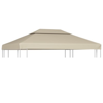 vidaXL Gazebo Canopy Beige Polyester 3x13.1ft Durable Gazebo Canopy