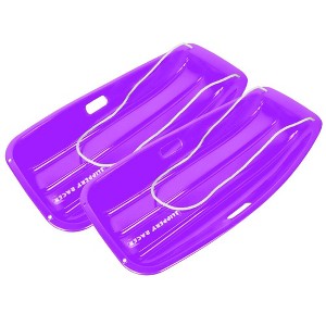 Slippery Racer Downhill Sprinter Flexible Kids Toddler Plastic Cold-Resistant Toboggan Snow Sled with Pull Rope and Handles -35 Inch- (2 Pack) - 1 of 4