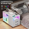 Vlsrka 360° LED Nightstand with Wireless Charging, Movable Adjustable Bedside Table with Laptop Tray, Auto Sensor, 24-Color Dimmable Light - 2 of 3