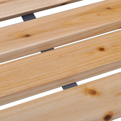 Elegant 44" Solid Fir Wood Patio Bench with Steel Feet