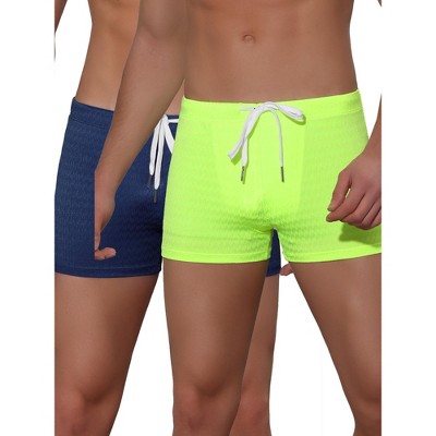 Lars Amadeus Men's Solid Color Drawstring Waist Summer Beach Swimming Trunks 2 Pack