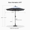 PURPLE LEAF Patio Umbrella Outdoor Table Umbrella Aluminum Frame Market Umbrella Sun Umbrella with 8 Sturdy Ribs - 3 of 4