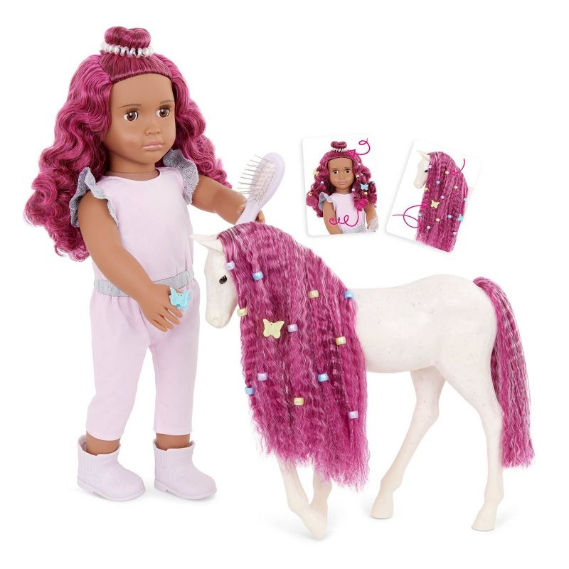 Our Generation Estra &#38; Delta 18&#34; Doll &#38; Foal Hair Play Set, 1 of 9