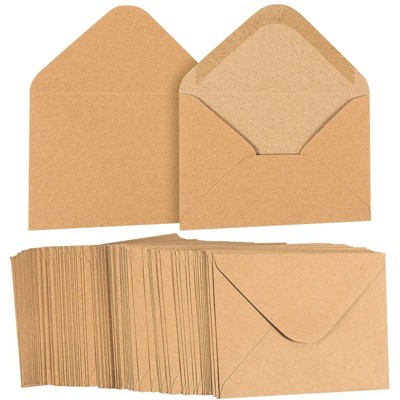 Juvale 100-Count A2 Invitation Envelopes for 5" x 4" Cards & Party Invitations, Kraft Brown