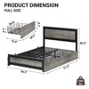 Bed Frame with Charging Station, Industrial Design Platform Bed Frame with Headboard and Metal Slated Frame - 3 of 4