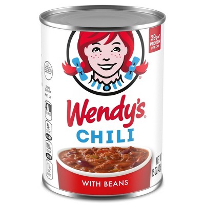 Wendy's Chili with Beans Canned Chili 15 oz Cans (Pack of 4)