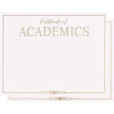 48 Certificate of Training Award Certificates with 48 Excellence Gold Foil Seal Stickers 8.5 x 11 Inches Professor Certificate Paper Employee for Student Blue Teacher 