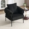 PAGED Modern Accent Chair Comfy Upholstered Armchair with Metal Legs, Living Room Chairs with High Rebound Sponge Seat Cushion for Office - 3 of 4