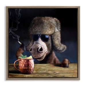Stupell Industries Moscow Mule Funny Animal Floating Frame Canvas Art - 1 of 4
