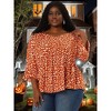 Agnes Orinda Women's Plus Size Babydoll Peplum High Low Hem V Neck 3/4 Sleeve Trendy Tops - 3 of 4
