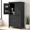Freestanding Bathroom Storage Cabinet with 4 Doors and Adjustable Shelves, Floor Cabinet Organizer, Waterproof MDF Cabinet - 4 of 4