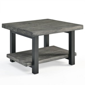 27" Pomona Metal and Reclaimed Wood Square Coffee Table Slate Gray - Alaterre Furniture - 1 of 4