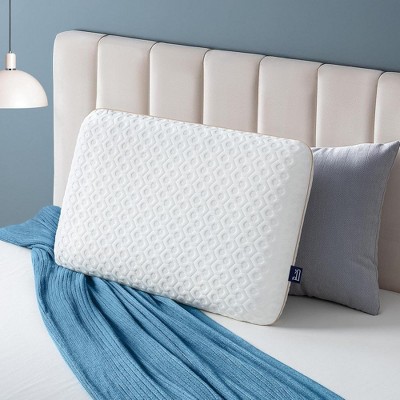 PDTEND White Standard Size Gel Memory Foam Pillow - Medium Firm, Breathable Washable Cover
