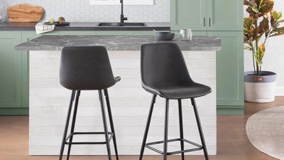 Durango Dark Brown Faux Leather Side Chair with Metal Legs, Set of 2