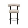 Meridian Furniture,Bordeaux Taupe Vegan Leather Counter Stool, Set of 2 - 2 of 4